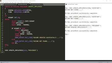 Procedure to Update Record in PLSQL with Implementation of Record Not Found - Practical Demo