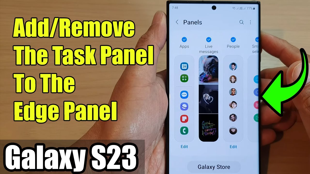 Galaxy S23's: How to Add/Remove The Task Panel To The Edge Panel 