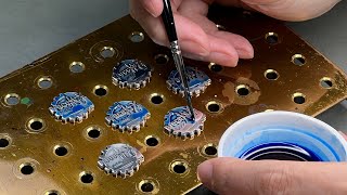 The process of making badges. Custom-made luxury badges made by Japanese craftsmen.