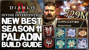 Diablo 4 - New Best S11 BROKEN OP 1 Shot Paladin Build Guide - Brandish Speedfarm Combo Torment 4!