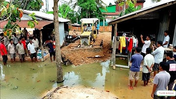Vice Video Complete Project! Dump Truck 5 Ton Unloading Soil And Skill Bulldozer Pushing Soil After