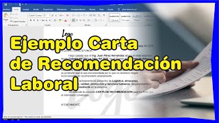 Ejemplo de Carta de recomendacion Laboral para Trabajadores en Word