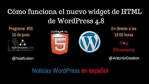 Cómo funciona el nuevo widget de HTML de WordPress 4.8 en Noticias WordPress en español programa 35