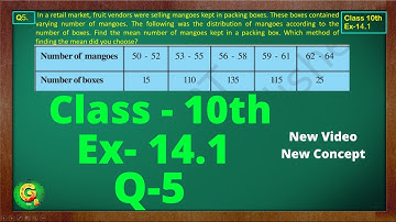 Ex 14.1 Q5 Class10 | Statistics | Class10 Math | Class10 Ex 14.1 Q5 | Green Board Classes