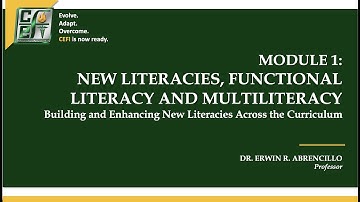 PCK101 MODULE1 - NEW LITERACIES, FUNCTIONAL LITERACY AND MULTI-LITERACY