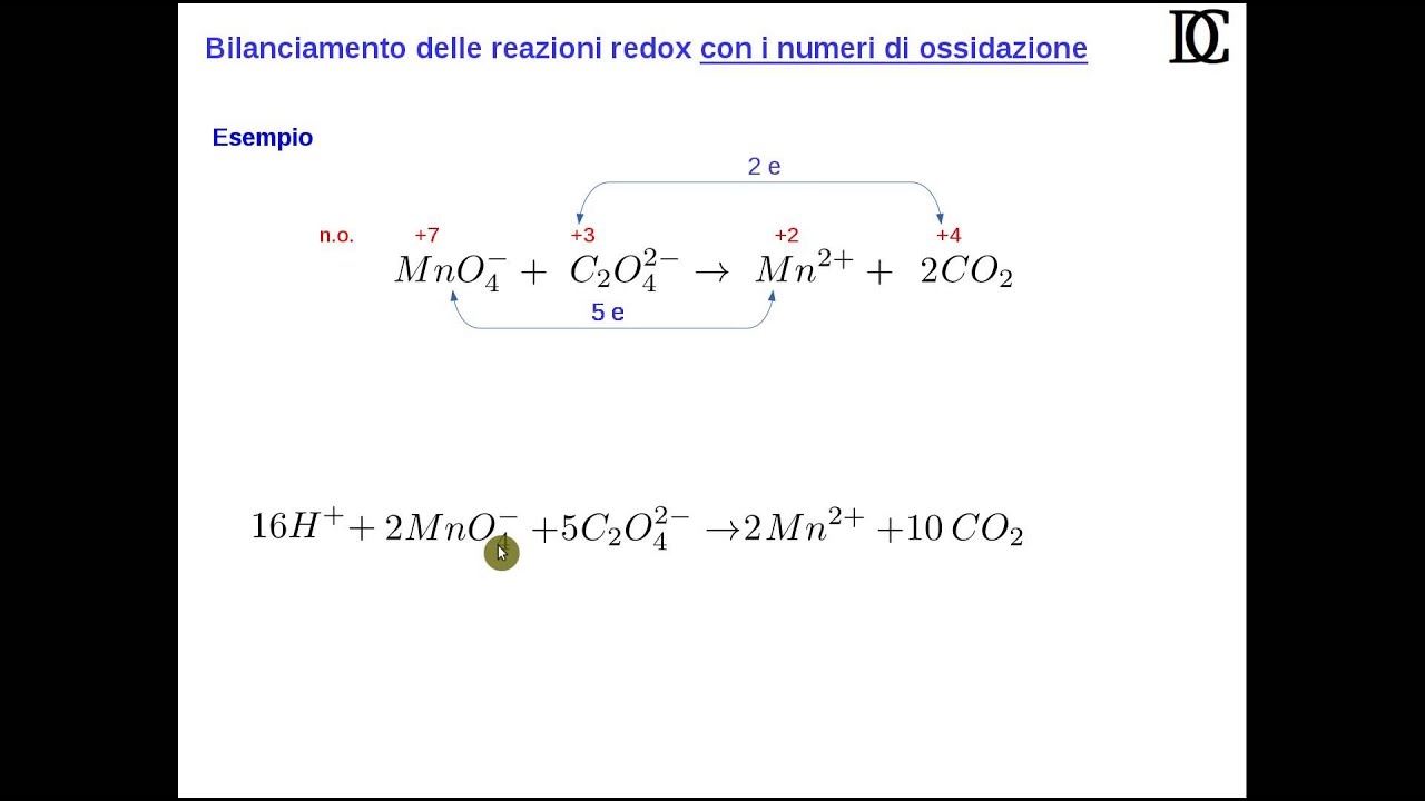 Lezioni di chimica - Reazioni di ossidoriduzione - 2 (bilanciamento con i  numeri di ossidazione) - YouTube
