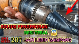 TEST KEMAMPUAN MATA BOR PAGODA UNTUK MELUBANGI PLAT 8MM DIAMETER 24MM PAKAI BOR TANGAN