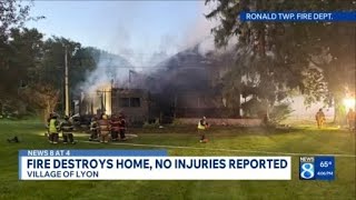 Fire destroys home in Lyons, no injuries reported