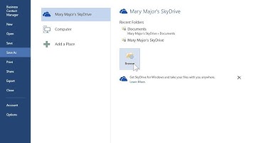 Word 2013 Save and Share Files in the Cloud