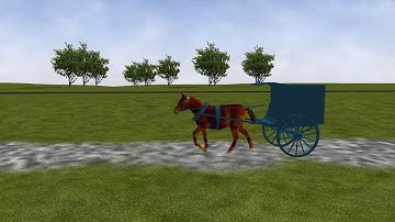 Walking horse with cart (unfinished)
