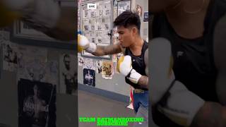 MARK MAGSAYO WORKING THE HEAVYBAG IN CAMP FOR HIS NEXT FIGHT SHOWING SPEED AND POWER