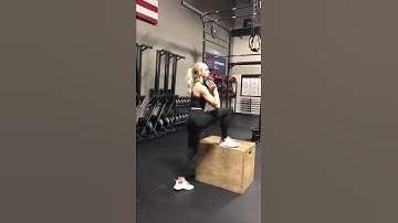 Front Rack DB Curtsy Box Step Up