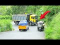 Two BENZ Lorry Different Style Turning On Hairpin bend Munnar Hills Road