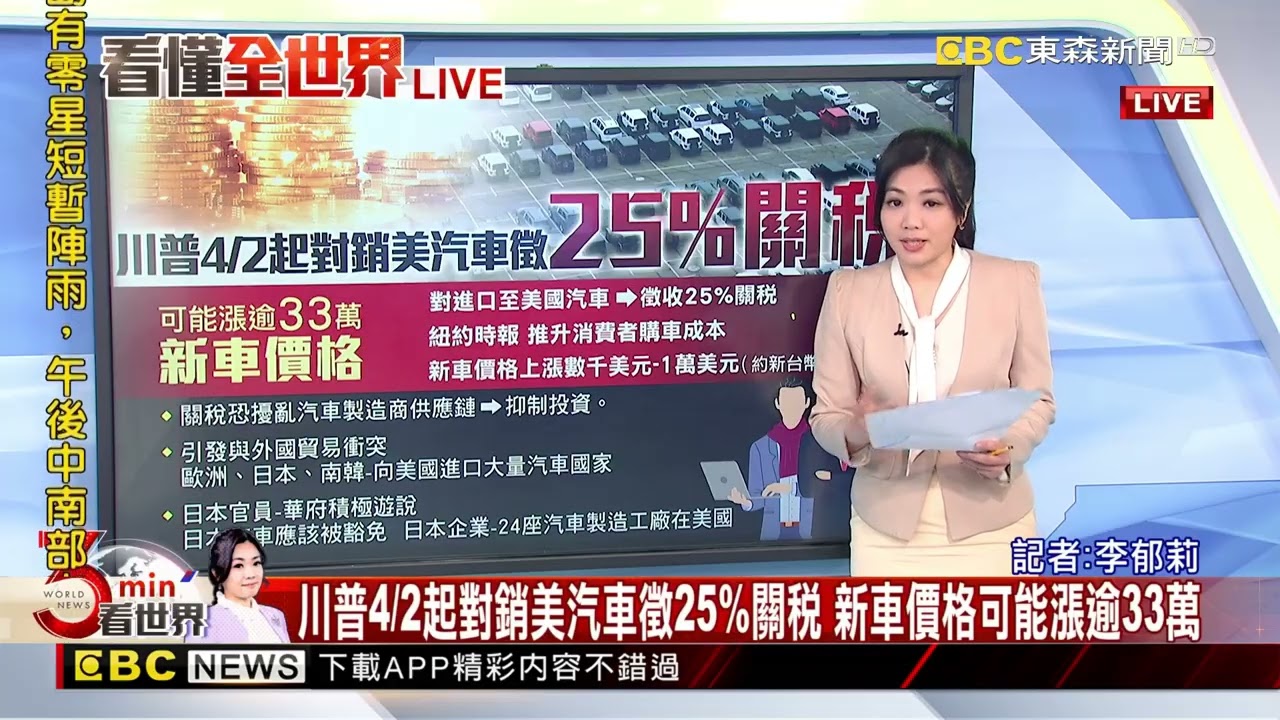 川普喊4/2解放日！ 課徵25%汽車關稅.對等關稅@newsebc