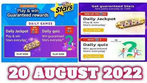 Amazon Funzone Daily Stars Quiz Answers Today |20 AUGUST 2022 | Daily Quiz Time