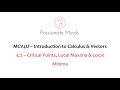 MCV4U/Grade 12 - Calculus & Vectors - 4.2 Critical Points & Local Extrema