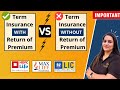 Term insurance with or without return of premium    with excel calculation  gurleen kaur tikku