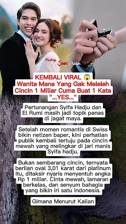 KEMBALI VIRAL 😱 Wanita Mana Yang Gak Meleleh Cincin 1 Miliar Cuma Buat 1 Kata 'YES'