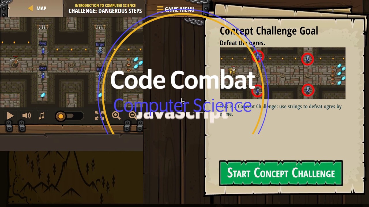 Code Combat Dangerous Steps Concept Challenge Javascript - python code part 1 finished roblox