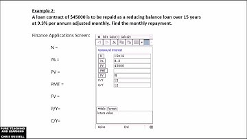Using a financial solver to analyse reducing balance loans
