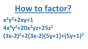 Factoring Perfect Squares Harder Examples