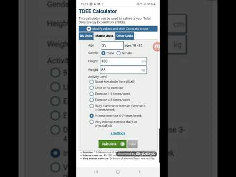วิธีการคำนวณ TDEE ด้วยเว็บไซต์