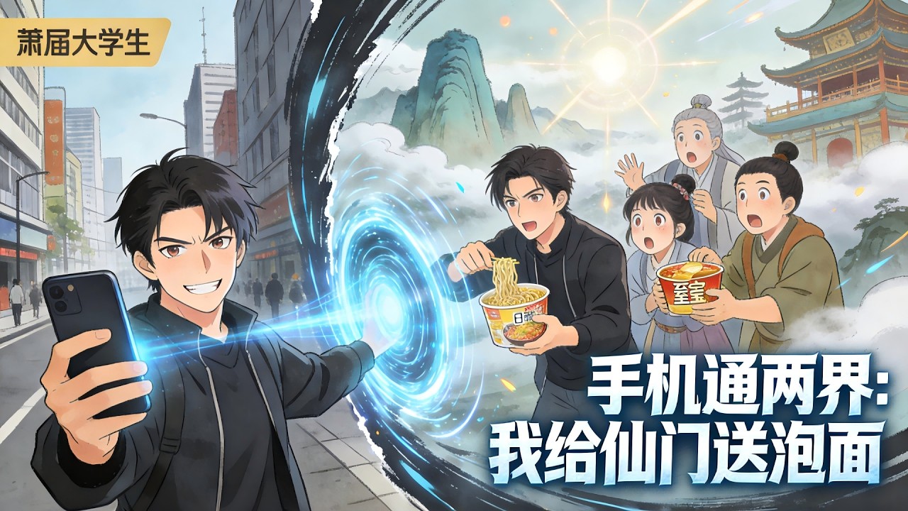 現代廢柴大學生重病將死，意外手機連通兩界！泡麵、零食、日用品在修仙界堪稱神物，我橫行兩界、以凡壓仙，誰敢囂張直接碾爆！#chineseanimation #動畫 #國漫