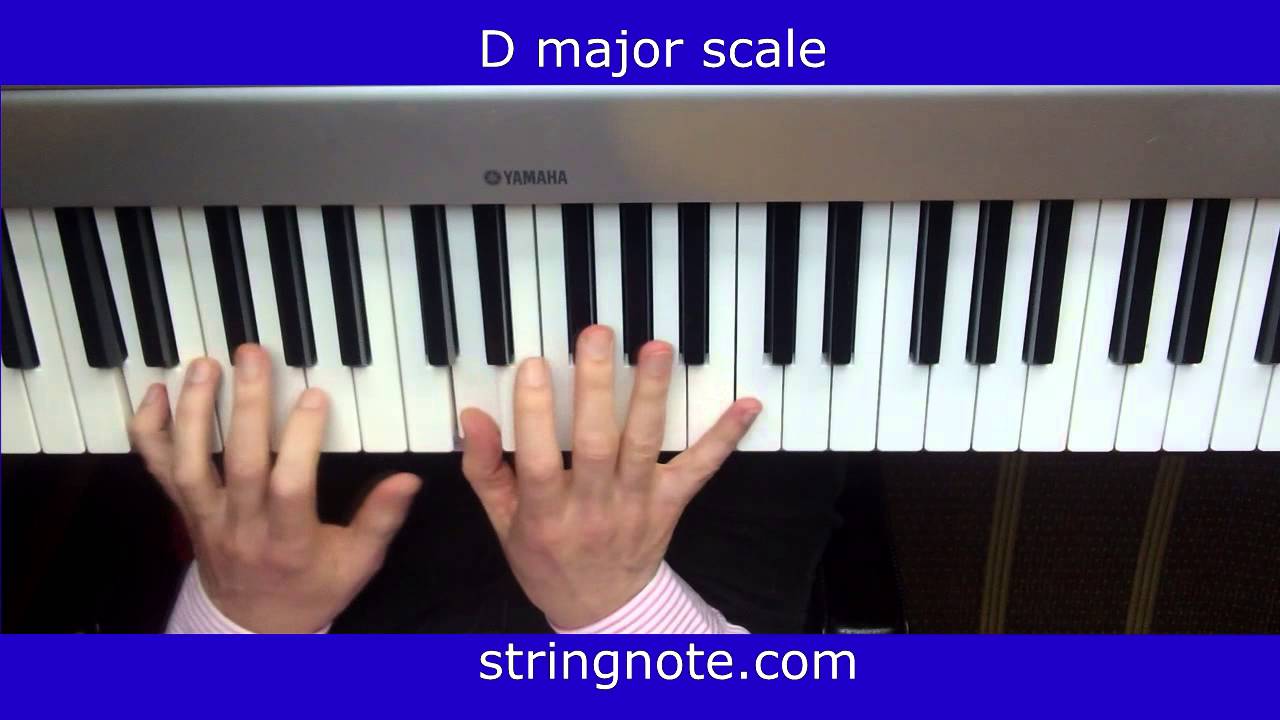 How to play the D major scale on the piano - YouTube