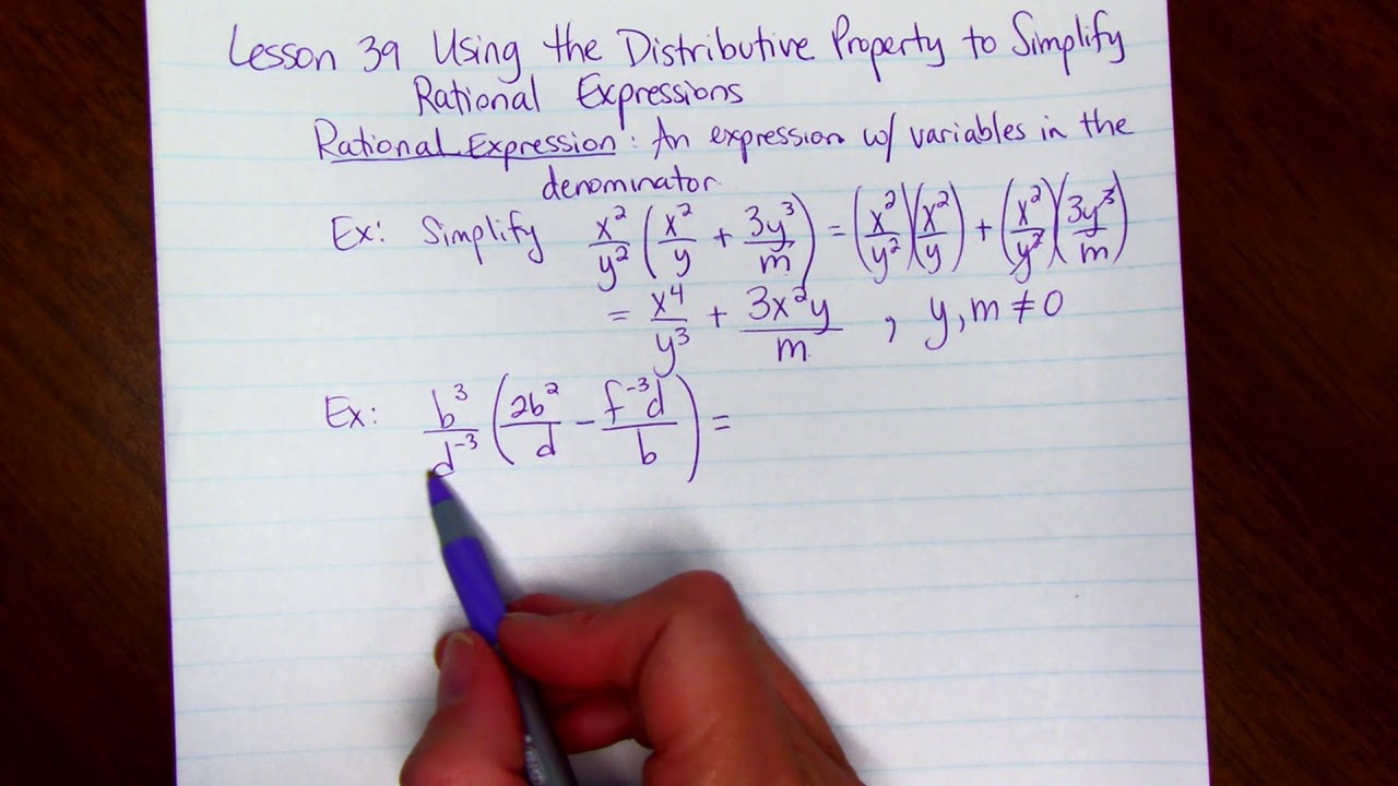 Using the Distributive Property to Simplify Rational Expressions - YouTube
