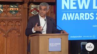 The Mayor of London, Sadiq Khan gives keynote address at The New London Awards 2018