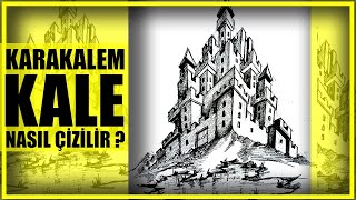 Karakalem Kale Resmi̇ Nasil Çi̇zi̇li̇r ? Castle Easydrawi̇ng Drawi̇ngs