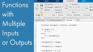 Functions with Multiple Inputs or Outputs | Managing Code in MATLAB