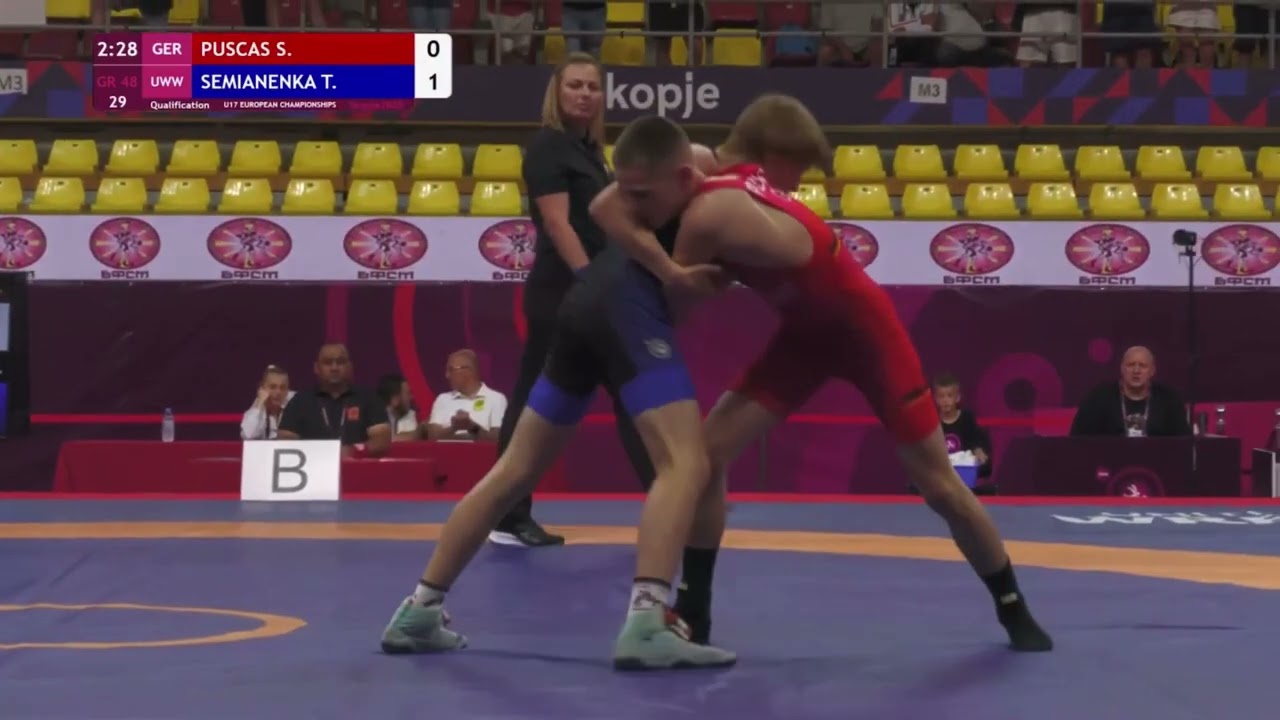 S. PUSCAS (GER) vs T. SEMIANENKA (UWW) | GR 48 Qualif. | U17 European championships 2025