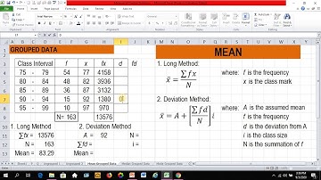 MEAN (GROUPED DATA) - LONG and DEVIATION METHOD Measure of Central Tendency (TAGALOG)