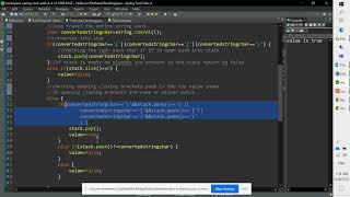 Stack Application Balanced Brackets || LIFO