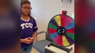 Q Spa Nails Client spins birthday wheel