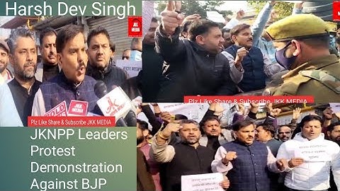 Harsh Dev Singh Chairman JKNPP & Others Leaders Protest Demonstration Against BJP at Press Clubjammu
