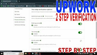 ✅  How To Turn On 2 Step Verification On Upwork 🔴