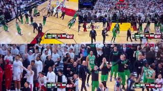Every angle of the reactions to Derrick White’s miracle at the buzzer
