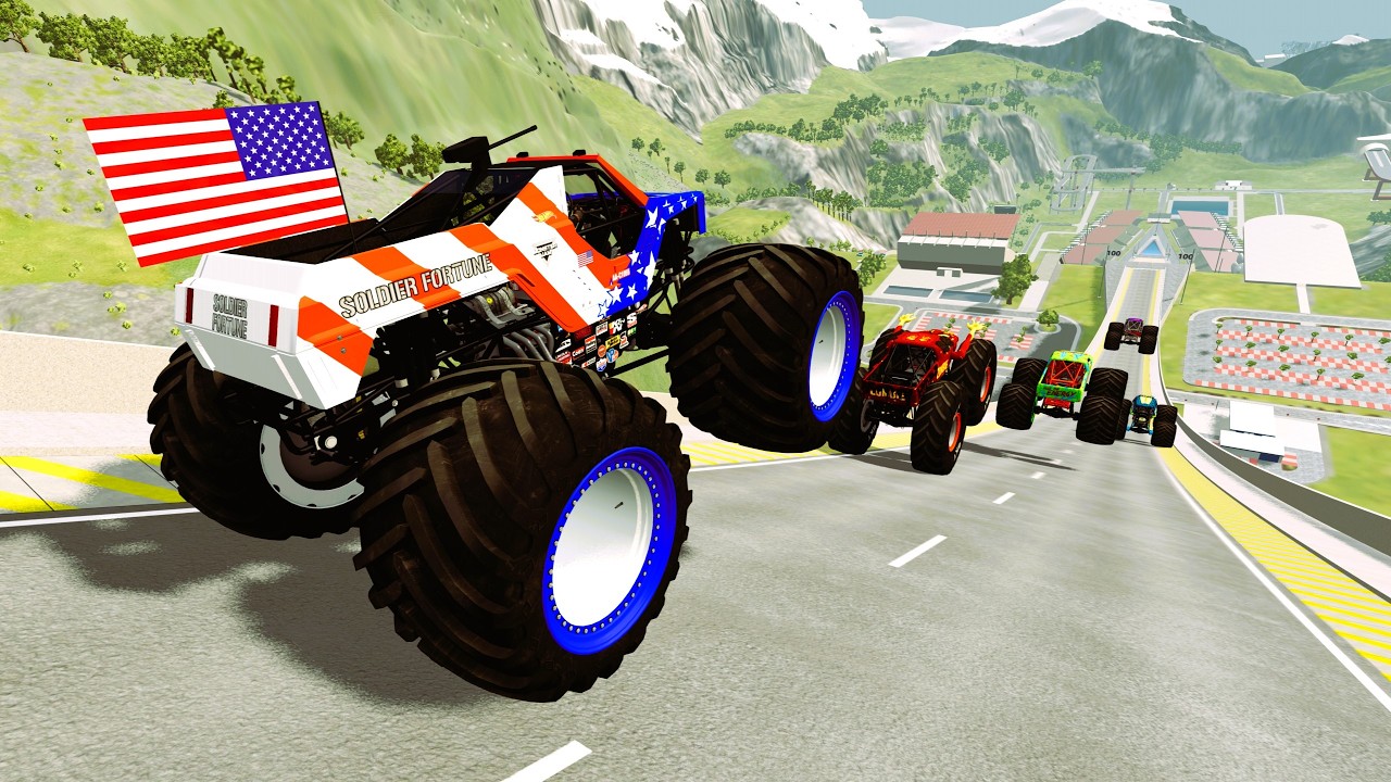 Epic High Speed Monster truck jumps CAR Stunts & crashes #83 | BeamNG Drive