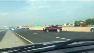 Trucks Doing Donuts on I-25 in Albuquerque, Highway Patrolling