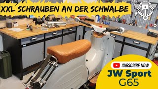 XXL Spezial Simson Schwalbe bekommt einen JW Sport G65 Zylinder/Kette/Luftfilter/Auspuff/Vergaser