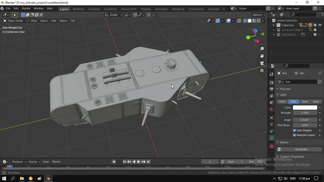 K-Wagen WW1 tank | Blender 3d