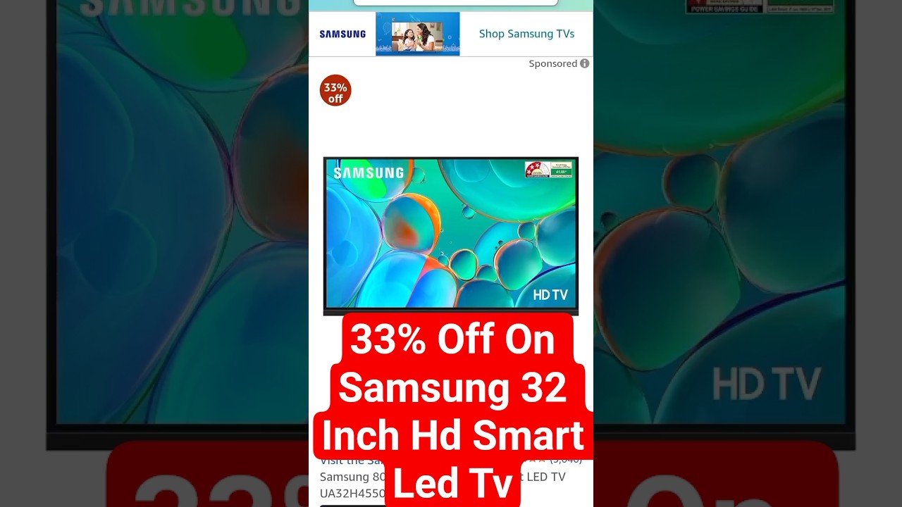 33% Off On Samsung 32 Inch Hd Smart Led Tv 