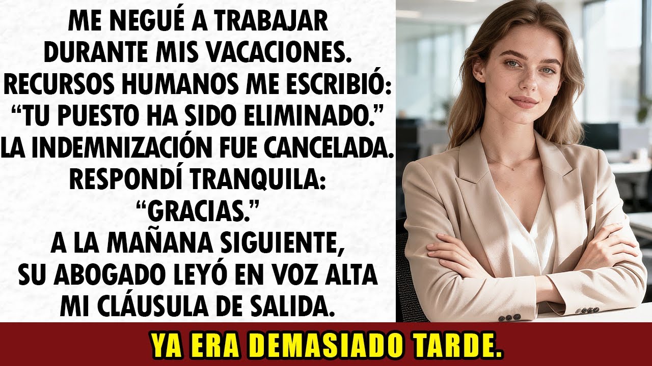 El CEO me despidió durante mis vacaciones Mi cláusula secreta les hizo pagar 3,5 millones de dólares
