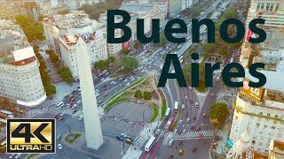 Plaza de la republica Obelisk - Centro Buenos Aires - Argentina by Drone 4K Screensaver