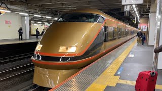 【JR線に乗り入れる東武の特急車両】特急スペーシアきぬがわ新宿行き東武100系106F 日光詣塗装JR大宮駅発車