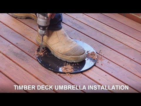 How to install a Cantilever Umbrella on a concrete patio by INSTANT SHADE UMBRELLAS