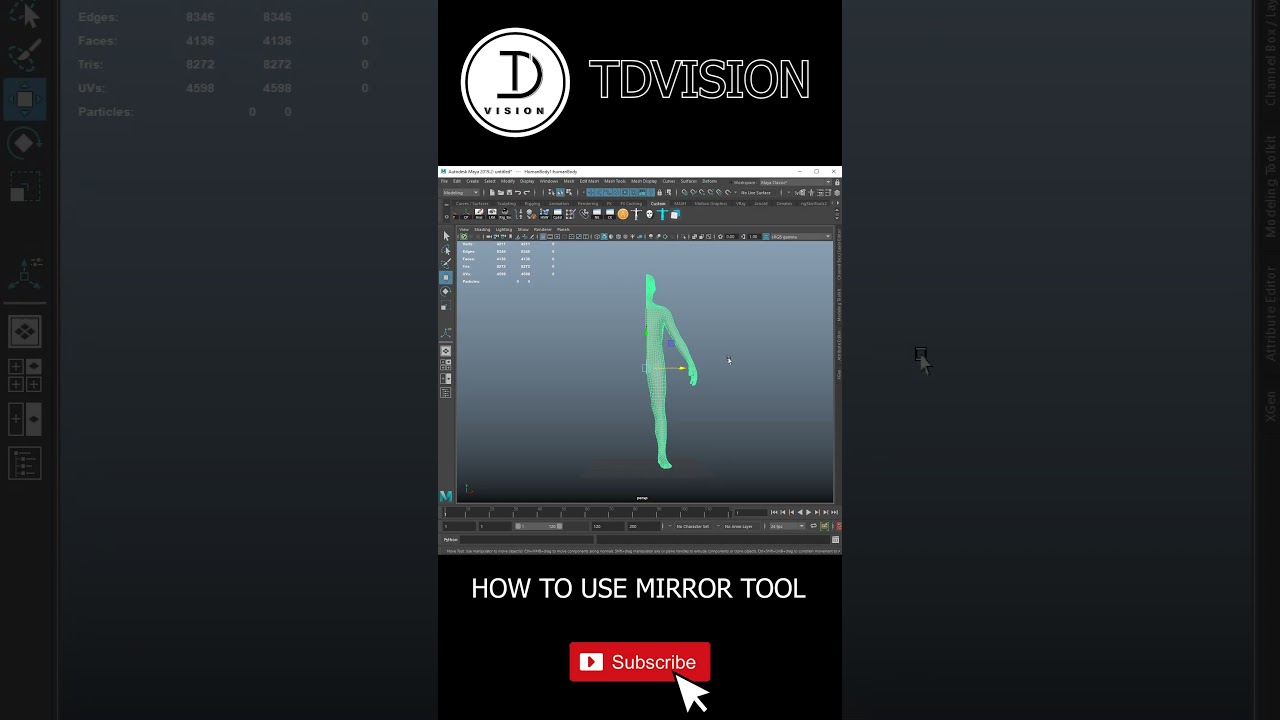 How to use mirror tool in maya3D