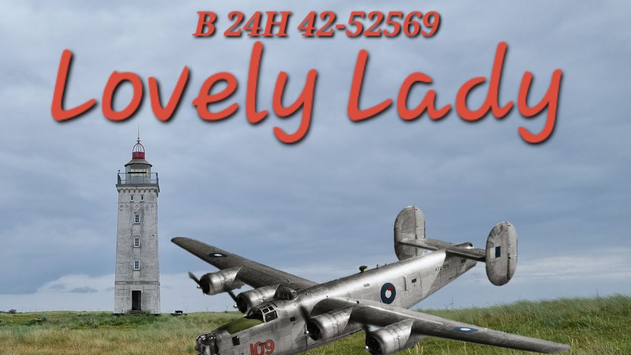 Bombeflyet ''Lovely Lady'' og Hyllekrog Fyr.